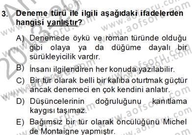 Türkçe Yazılı Anlatım Dersi 2013 - 2014 Yılı (Final) Dönem Sonu Sınav Soruları 3. Soru