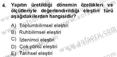 Türkçe Yazılı Anlatım Dersi 2013 - 2014 Yılı (Final) Dönem Sonu Sınav Soruları 4. Soru