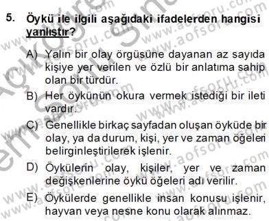 Türkçe Yazılı Anlatım Dersi 2013 - 2014 Yılı (Final) Dönem Sonu Sınav Soruları 5. Soru