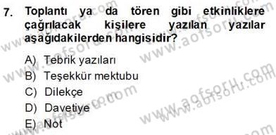 Türkçe Yazılı Anlatım Dersi 2013 - 2014 Yılı (Final) Dönem Sonu Sınav Soruları 7. Soru