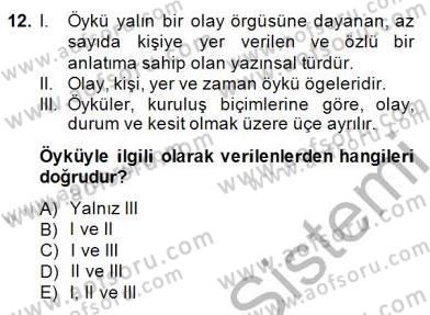 Türkçe Yazılı Anlatım Dersi 2014 - 2015 Yılı (Vize) Ara Sınav Soruları 12. Soru