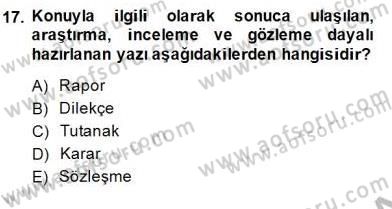 Türkçe Yazılı Anlatım Dersi 2014 - 2015 Yılı (Vize) Ara Sınav Soruları 17. Soru