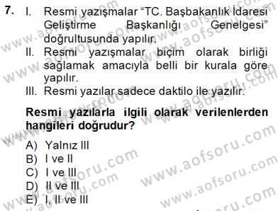 Türkçe Yazılı Anlatım Dersi 2014 - 2015 Yılı (Final) Dönem Sonu Sınav Soruları 7. Soru