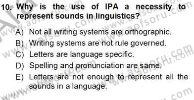 Türkçe Ses Ve Biçim Bilgisi Dersi Ara Sınavı Deneme Sınav Soruları 10. Soru