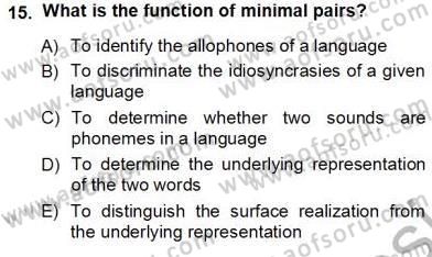 Türkçe Ses Ve Biçim Bilgisi Dersi Ara Sınavı Deneme Sınav Soruları 15. Soru