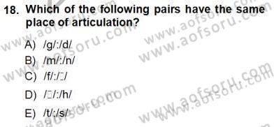 Türkçe Ses Ve Biçim Bilgisi Dersi Ara Sınavı Deneme Sınav Soruları 18. Soru