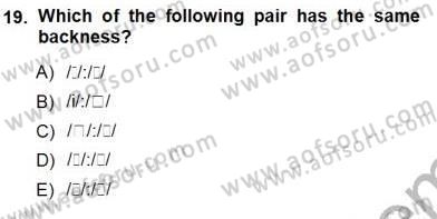 Türkçe Ses Ve Biçim Bilgisi Dersi Ara Sınavı Deneme Sınav Soruları 19. Soru