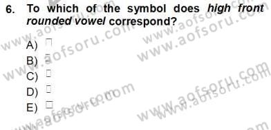 Türkçe Ses Ve Biçim Bilgisi Dersi Ara Sınavı Deneme Sınav Soruları 6. Soru