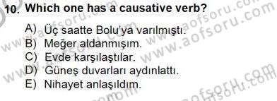 Türkçe Ses Ve Biçim Bilgisi Dersi 2012 - 2013 Yılı (Final) Dönem Sonu Sınav Soruları 10. Soru