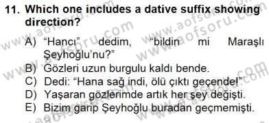 Türkçe Ses Ve Biçim Bilgisi Dersi 2012 - 2013 Yılı (Final) Dönem Sonu Sınav Soruları 11. Soru