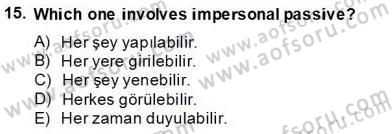 Türkçe Ses Ve Biçim Bilgisi Dersi 2013 - 2014 Yılı Tek Ders Sınav Soruları 15. Soru