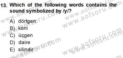 Türkçe Ses Ve Biçim Bilgisi Dersi Ara Sınavı Deneme Sınav Soruları 13. Soru