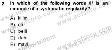 Türkçe Ses Ve Biçim Bilgisi Dersi Ara Sınavı Deneme Sınav Soruları 2. Soru