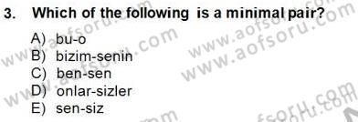 Türkçe Ses Ve Biçim Bilgisi Dersi Ara Sınavı Deneme Sınav Soruları 3. Soru