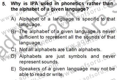 Türkçe Ses Ve Biçim Bilgisi Dersi Ara Sınavı Deneme Sınav Soruları 5. Soru