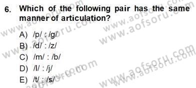 Türkçe Ses Ve Biçim Bilgisi Dersi Ara Sınavı Deneme Sınav Soruları 6. Soru