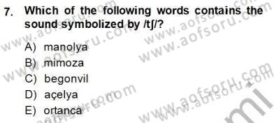 Türkçe Ses Ve Biçim Bilgisi Dersi Ara Sınavı Deneme Sınav Soruları 7. Soru