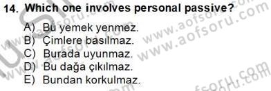 Türkçe Ses Ve Biçim Bilgisi Dersi 2014 - 2015 Yılı (Final) Dönem Sonu Sınav Soruları 14. Soru