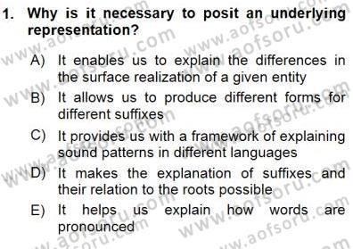 Türkçe Ses Ve Biçim Bilgisi Dersi Ara Sınavı Deneme Sınav Soruları 1. Soru