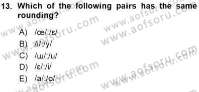 Türkçe Ses Ve Biçim Bilgisi Dersi Ara Sınavı Deneme Sınav Soruları 13. Soru