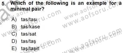 Türkçe Ses Ve Biçim Bilgisi Dersi Ara Sınavı Deneme Sınav Soruları 5. Soru