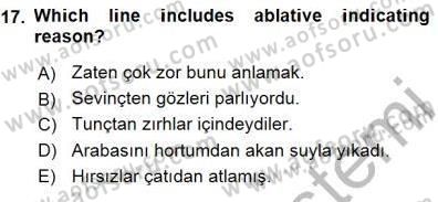 Türkçe Ses Ve Biçim Bilgisi Dersi 2015 - 2016 Yılı (Final) Dönem Sonu Sınav Soruları 17. Soru