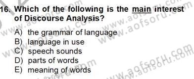 Türkçe Tümce Bilgisi Ve Anlambilim Dersi 2012 - 2013 Yılı (Final) Dönem Sonu Sınav Soruları 16. Soru