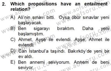 Türkçe Tümce Bilgisi Ve Anlambilim Dersi 2012 - 2013 Yılı (Final) Dönem Sonu Sınav Soruları 2. Soru