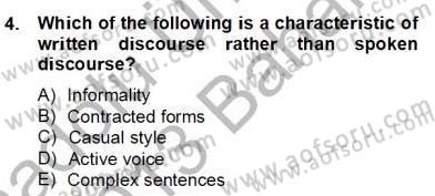 Türkçe Tümce Bilgisi Ve Anlambilim Dersi 2012 - 2013 Yılı (Final) Dönem Sonu Sınav Soruları 4. Soru