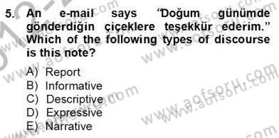 Türkçe Tümce Bilgisi Ve Anlambilim Dersi 2012 - 2013 Yılı (Final) Dönem Sonu Sınav Soruları 5. Soru