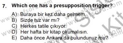 Türkçe Tümce Bilgisi Ve Anlambilim Dersi 2012 - 2013 Yılı (Final) Dönem Sonu Sınav Soruları 7. Soru