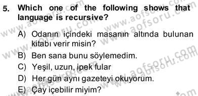 Türkçe Tümce Bilgisi Ve Anlambilim Dersi 2013 - 2014 Yılı (Vize) Ara Sınav Soruları 5. Soru