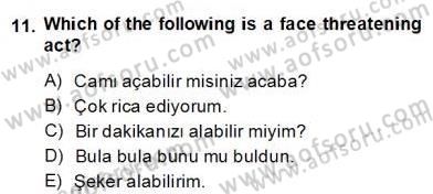 Türkçe Tümce Bilgisi Ve Anlambilim Dersi 2013 - 2014 Yılı (Final) Dönem Sonu Sınav Soruları 11. Soru