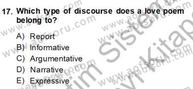 Türkçe Tümce Bilgisi Ve Anlambilim Dersi 2013 - 2014 Yılı (Final) Dönem Sonu Sınav Soruları 17. Soru