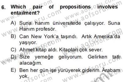 Türkçe Tümce Bilgisi Ve Anlambilim Dersi 2013 - 2014 Yılı (Final) Dönem Sonu Sınav Soruları 6. Soru