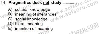 Türkçe Tümce Bilgisi Ve Anlambilim Dersi 2013 - 2014 Yılı Tek Ders Sınav Soruları 11. Soru