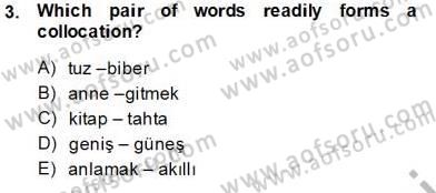 Türkçe Tümce Bilgisi Ve Anlambilim Dersi 2013 - 2014 Yılı Tek Ders Sınav Soruları 3. Soru