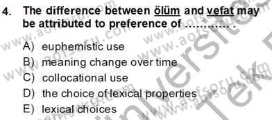 Türkçe Tümce Bilgisi Ve Anlambilim Dersi 2013 - 2014 Yılı Tek Ders Sınav Soruları 4. Soru