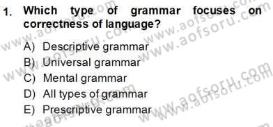 Türkçe Tümce Bilgisi Ve Anlambilim Dersi 2014 - 2015 Yılı (Vize) Ara Sınav Soruları 1. Soru