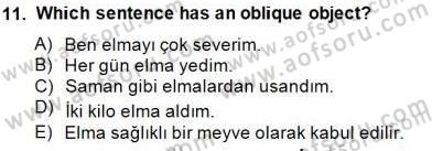 Türkçe Tümce Bilgisi Ve Anlambilim Dersi 2014 - 2015 Yılı (Vize) Ara Sınav Soruları 11. Soru