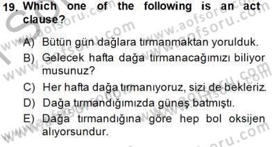 Türkçe Tümce Bilgisi Ve Anlambilim Dersi 2014 - 2015 Yılı (Vize) Ara Sınav Soruları 19. Soru