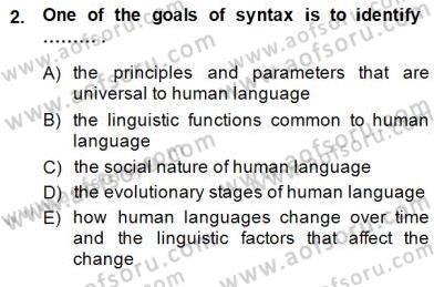 Türkçe Tümce Bilgisi Ve Anlambilim Dersi 2014 - 2015 Yılı (Vize) Ara Sınav Soruları 2. Soru