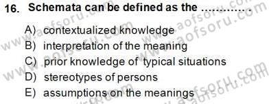 Türkçe Tümce Bilgisi Ve Anlambilim Dersi 2014 - 2015 Yılı (Final) Dönem Sonu Sınavı 16. Soru