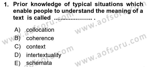 Türkçe Tümce Bilgisi Ve Anlambilim Dersi 2016 - 2017 Yılı 3 Ders Sınav Soruları 1. Soru