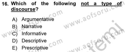 Türkçe Tümce Bilgisi Ve Anlambilim Dersi 2016 - 2017 Yılı 3 Ders Sınav Soruları 16. Soru