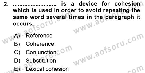 Türkçe Tümce Bilgisi Ve Anlambilim Dersi 2016 - 2017 Yılı 3 Ders Sınav Soruları 2. Soru