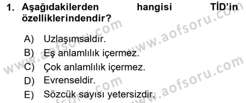 Türk İşaret Dili Dersi 2020 - 2021 Yılı Yaz Okulu Sınav Soruları 1. Soru
