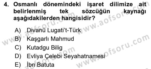 Türk İşaret Dili Dersi 2020 - 2021 Yılı Yaz Okulu Sınav Soruları 4. Soru