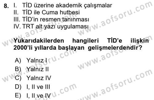 Türk İşaret Dili Dersi 2021 - 2022 Yılı (Vize) Ara Sınav Soruları 8. Soru