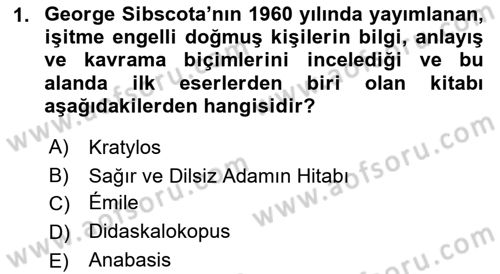 Türk İşaret Dili Dersi 2021 - 2022 Yılı (Final) Dönem Sonu Sınav Soruları 1. Soru